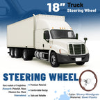 4 Spoke 18" Wood Steering Wheel for Freightliner Kenworth Semi-Truck