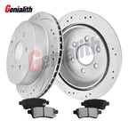 Set of 2 Rear Coated Brake Rotors & Pads for Suzuki Equator (2009–2012)