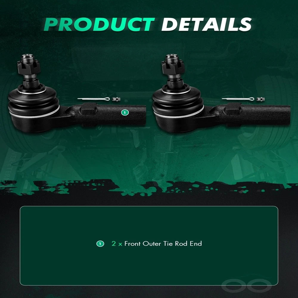 2X Front Outer Tie Rod Ends for Ford Mustang (2005–2014)