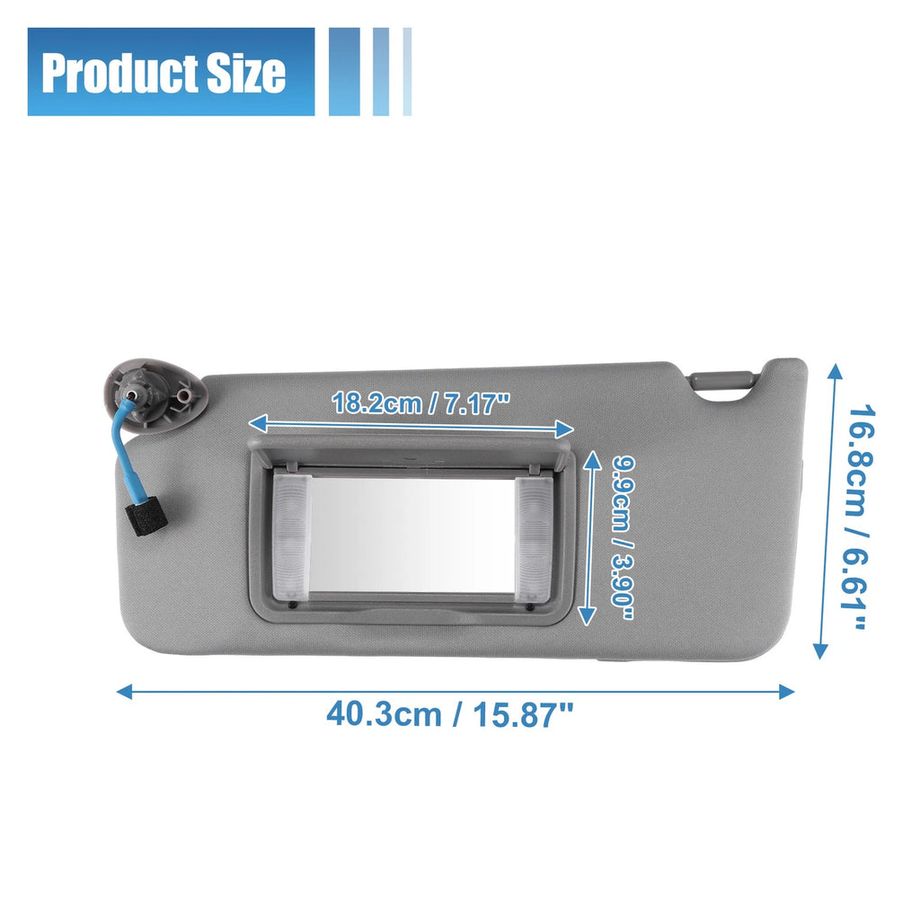 Left Driver Side Sun Visor with Light Mirror for Honda Accord (2018–2023) 83280TA0A91ZB Gray