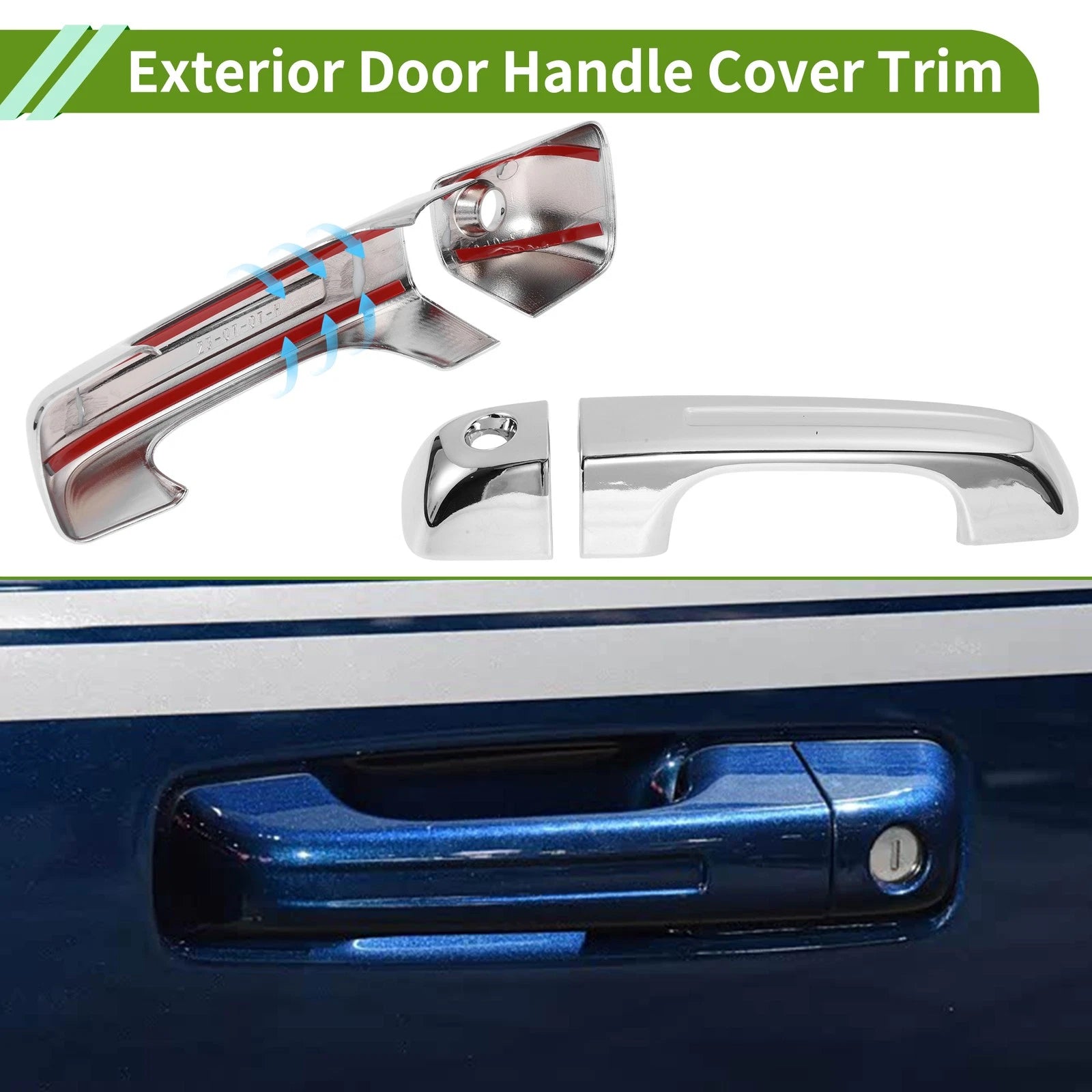 Set of 1 Exterior Door Handle Cover Trim for Dodge Ram 1500 (2019–2024) ABS