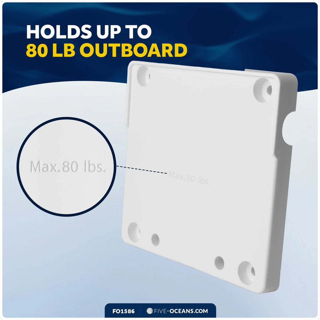 Outboard Motor Bracket for Rail Mount (Fits Up to 80 Lb, Rails Up to 1")