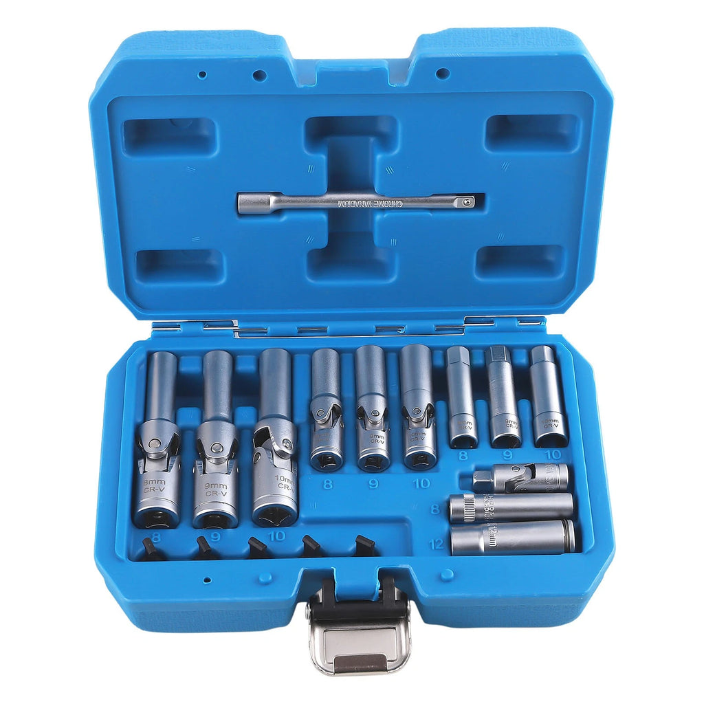 18PC Glow Plug Socket Kit for GM (55564163) VAG (03L905061D) with Extension Bar