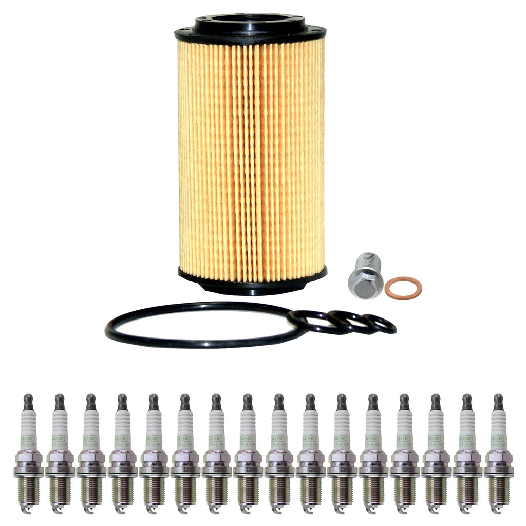 Wix Engine Oil Filter & NGK 16 Platinum Spark Plugs for Mercedes C209 CLK55AMG (2003–2006)