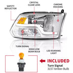 LED Headlights with Sequential Turn Signal for Dodge Ram 1500 2500 3500 (2009-2018)