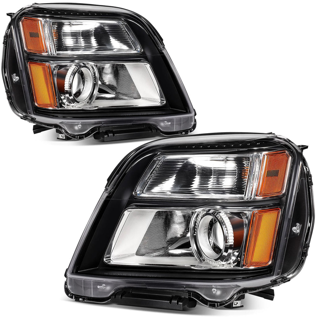 2Pcs Headlights with Bulbs for GMC Terrain (2016–2017) Black Housing