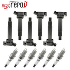 6X Ignition Coils + 6X Spark Plugs for Toyota Sienna 3.3L V6 (2001–2006) UF267