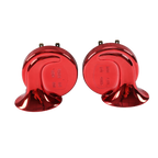 Pair Red Waterproof Car Horns for Universal Fit (12V)