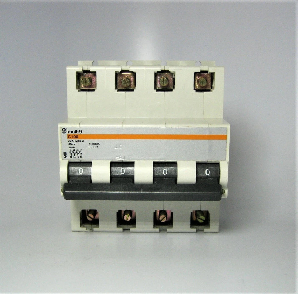 Merlin Gerin 20451 Multi 9 C100 4-Pole 380VAC 20Amp Circuit Breaker
