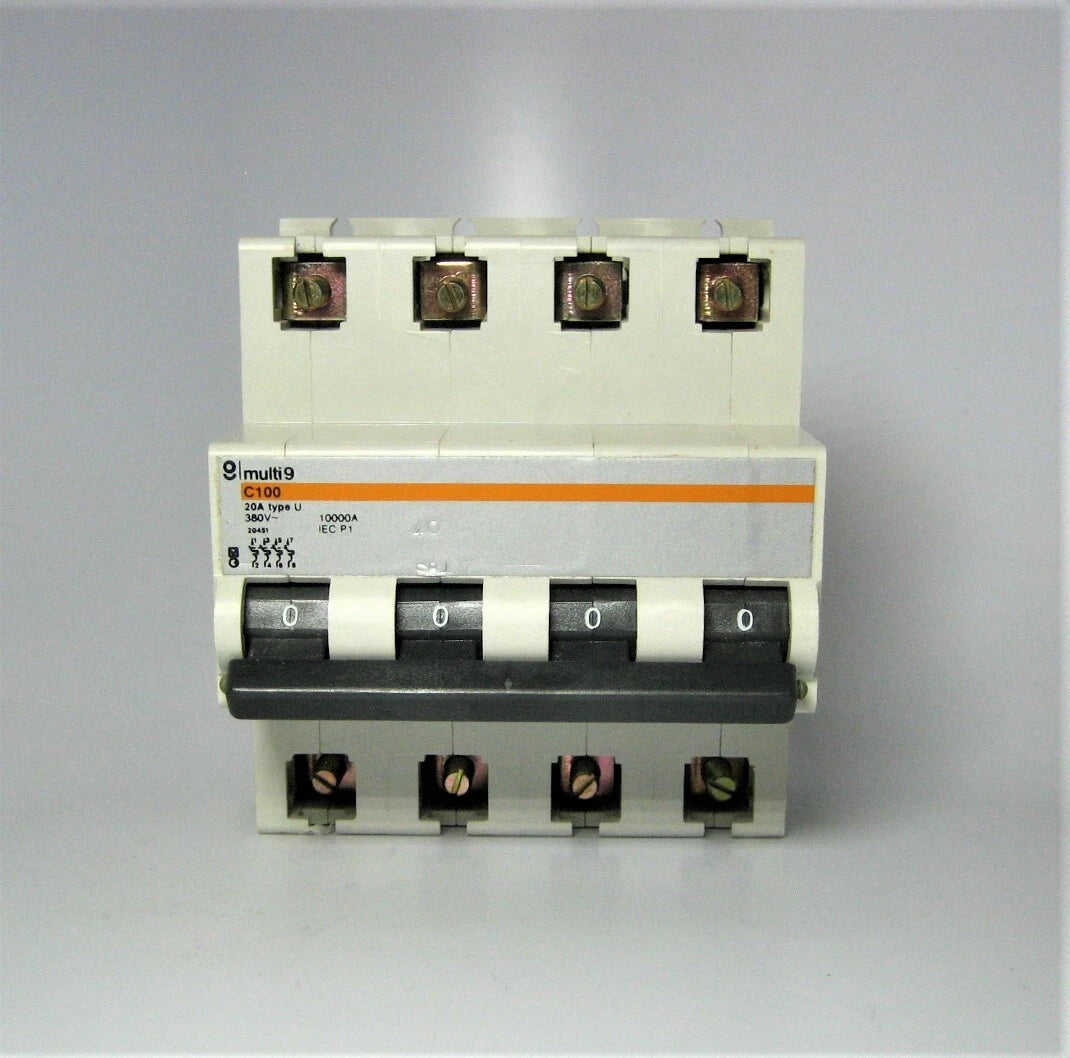 Merlin Gerin 20451 Multi 9 C100 4-Pole 380VAC 20Amp Circuit Breaker