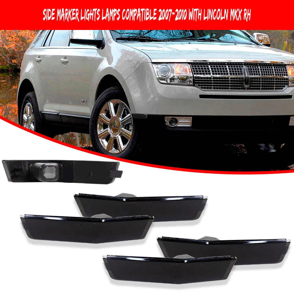 Set of 2 Smoked Lens Side Marker Light Housings for Lincoln MKX (2007–2010)