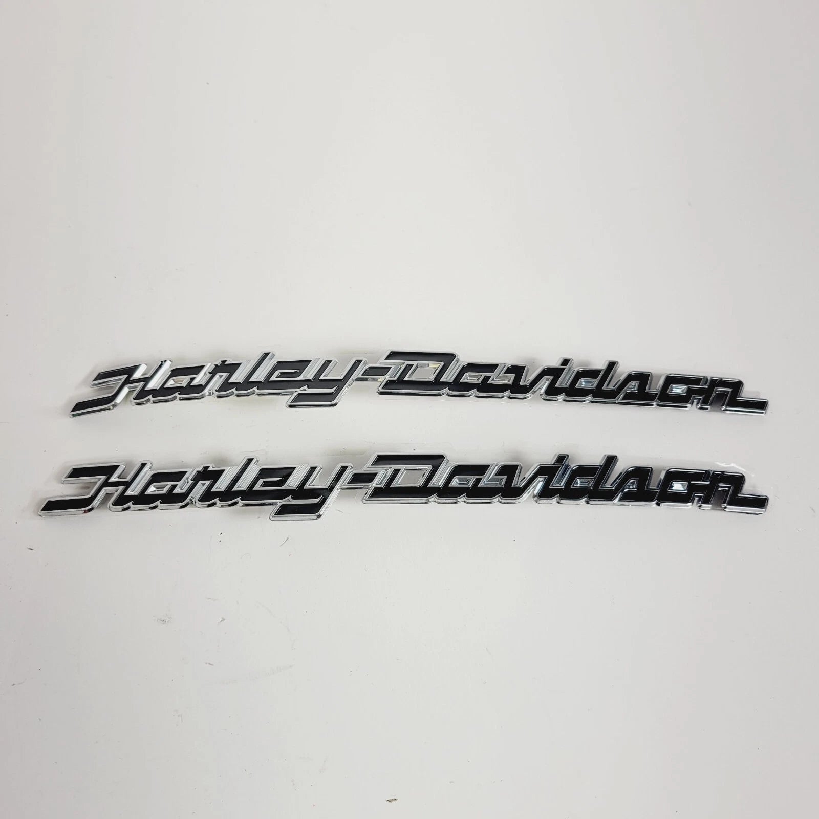 Set of 2 Chrome & Black Fuel Tank Emblems for Harley Davidson Touring (2008–2023)