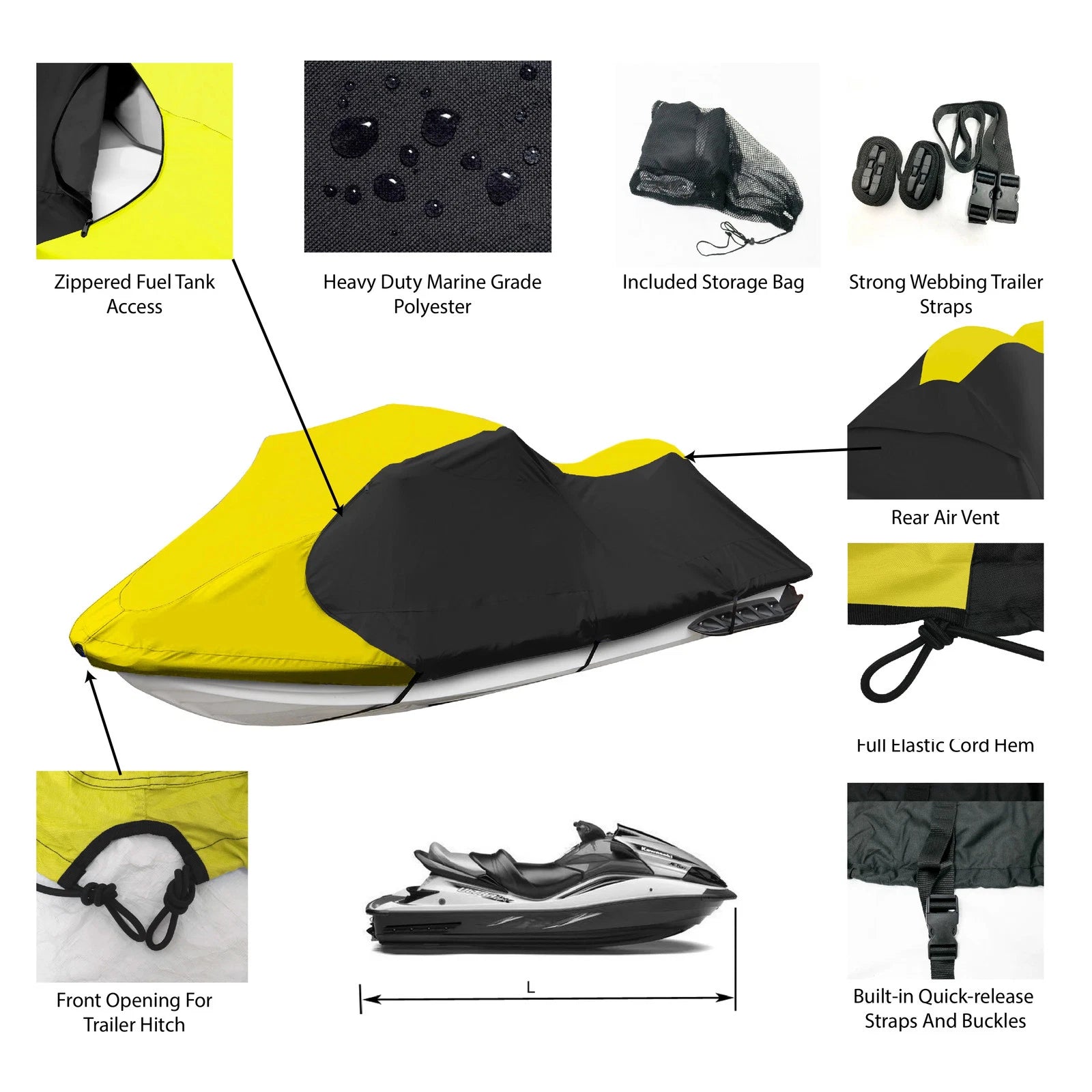 Trailerable Jet Ski Cover for Yamaha Waverunner GP 1300R (2000–2005)