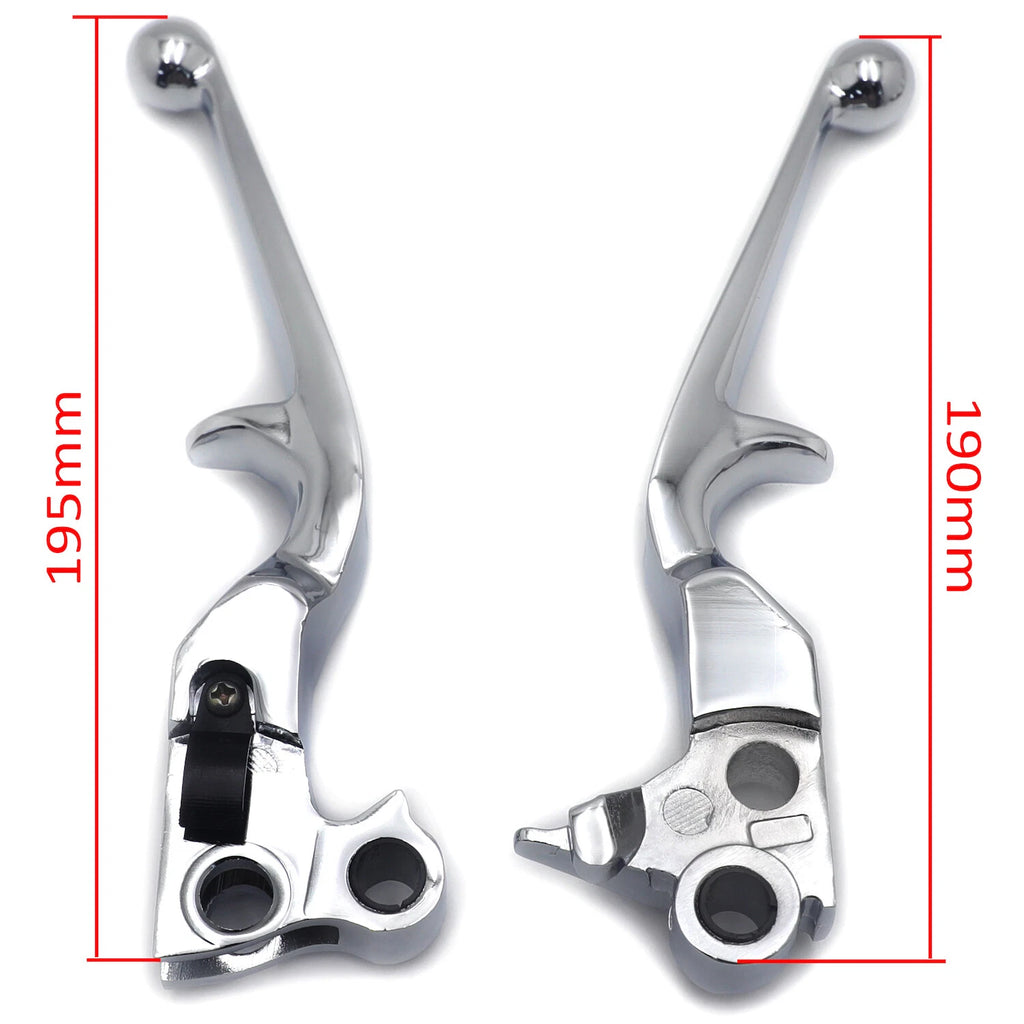 Chrome Skull Brake Clutch Levers for Harley Touring Road King FLHR (1996–2007)