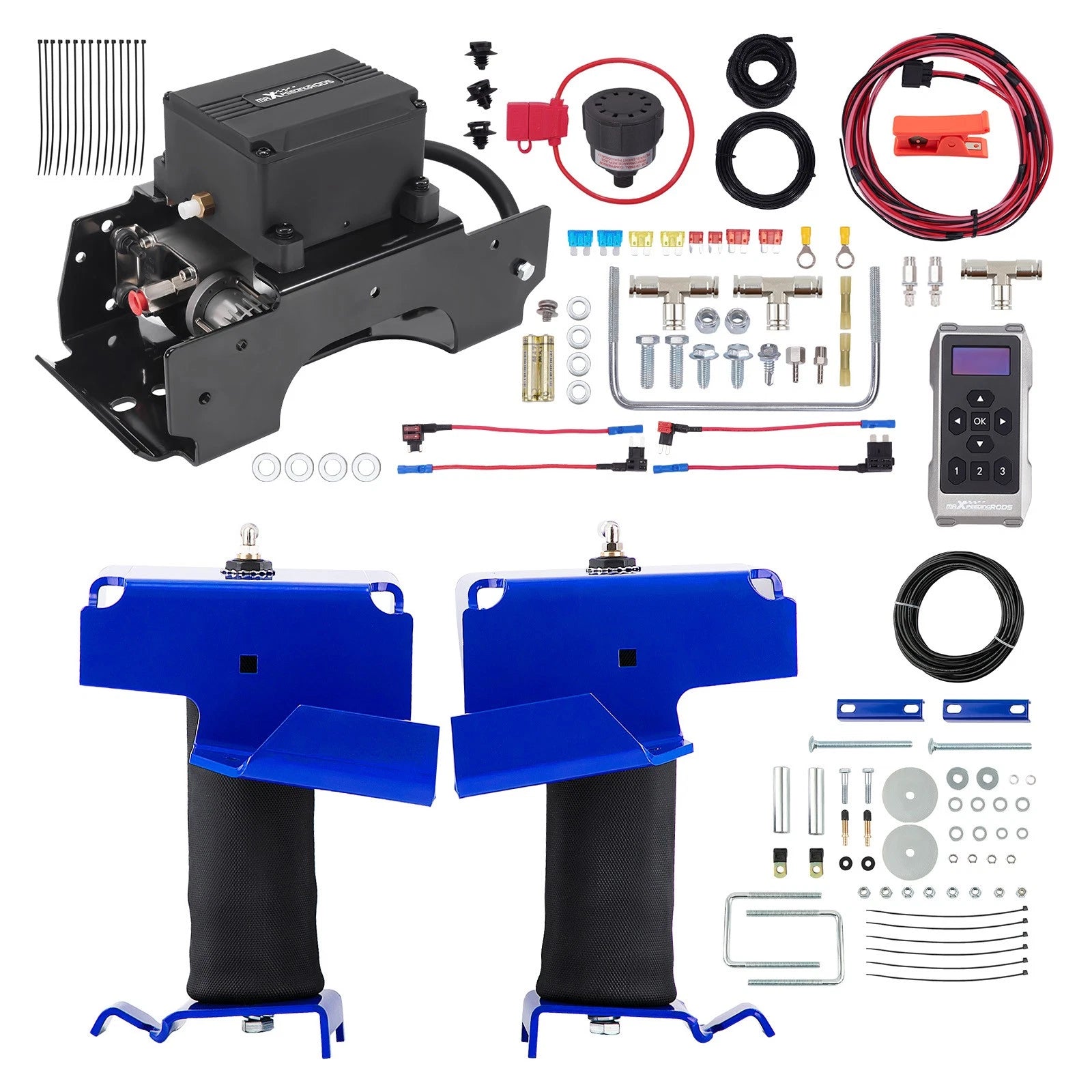 Wireless Air Compressor Kit + Air Spring Kit for Chevy Silverado 1500 (2007–2019)