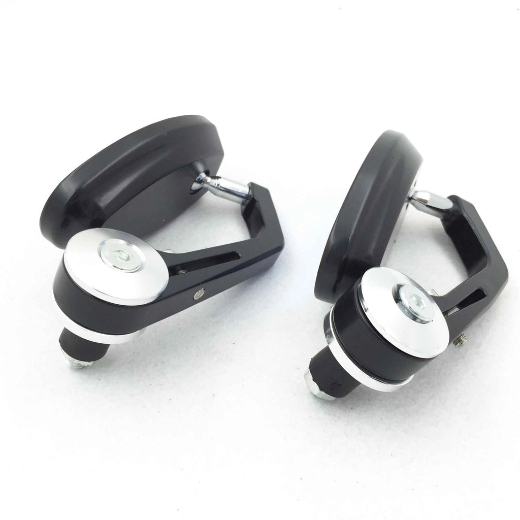 Bar End Side Rearview Mirrors for Universal Black Motorcycle (7/8")