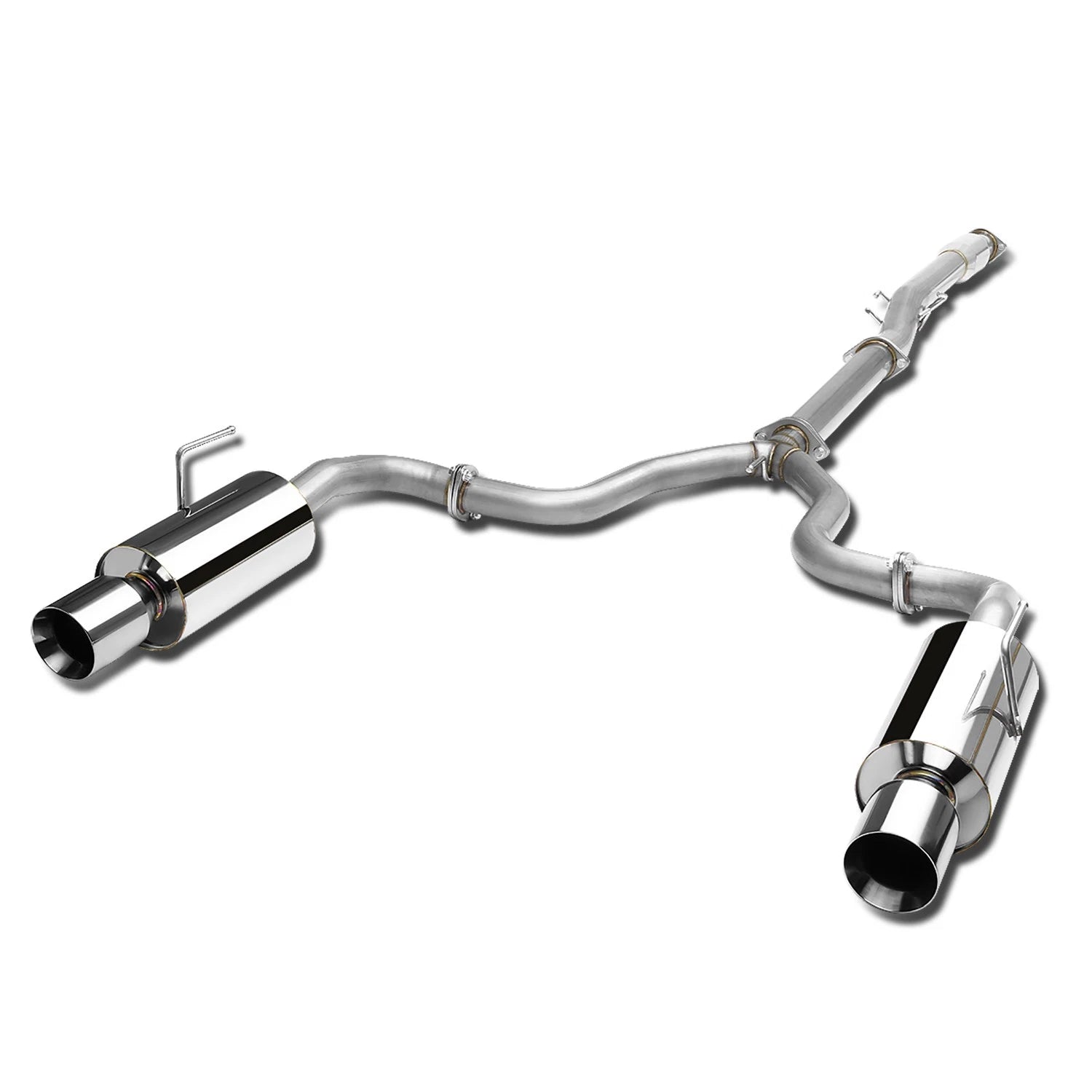 Dual 4" Rolled Muffler Tip Racing Catback Exhaust for Nissan Altima (2007–2012)
