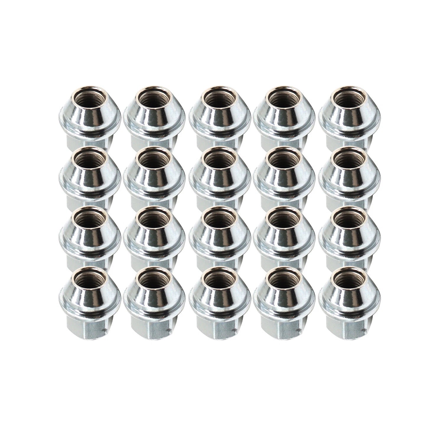 Set of 20 Chrome Lug Nuts for Ford Edge, Mustang (2007–2023) ACPZ1012M