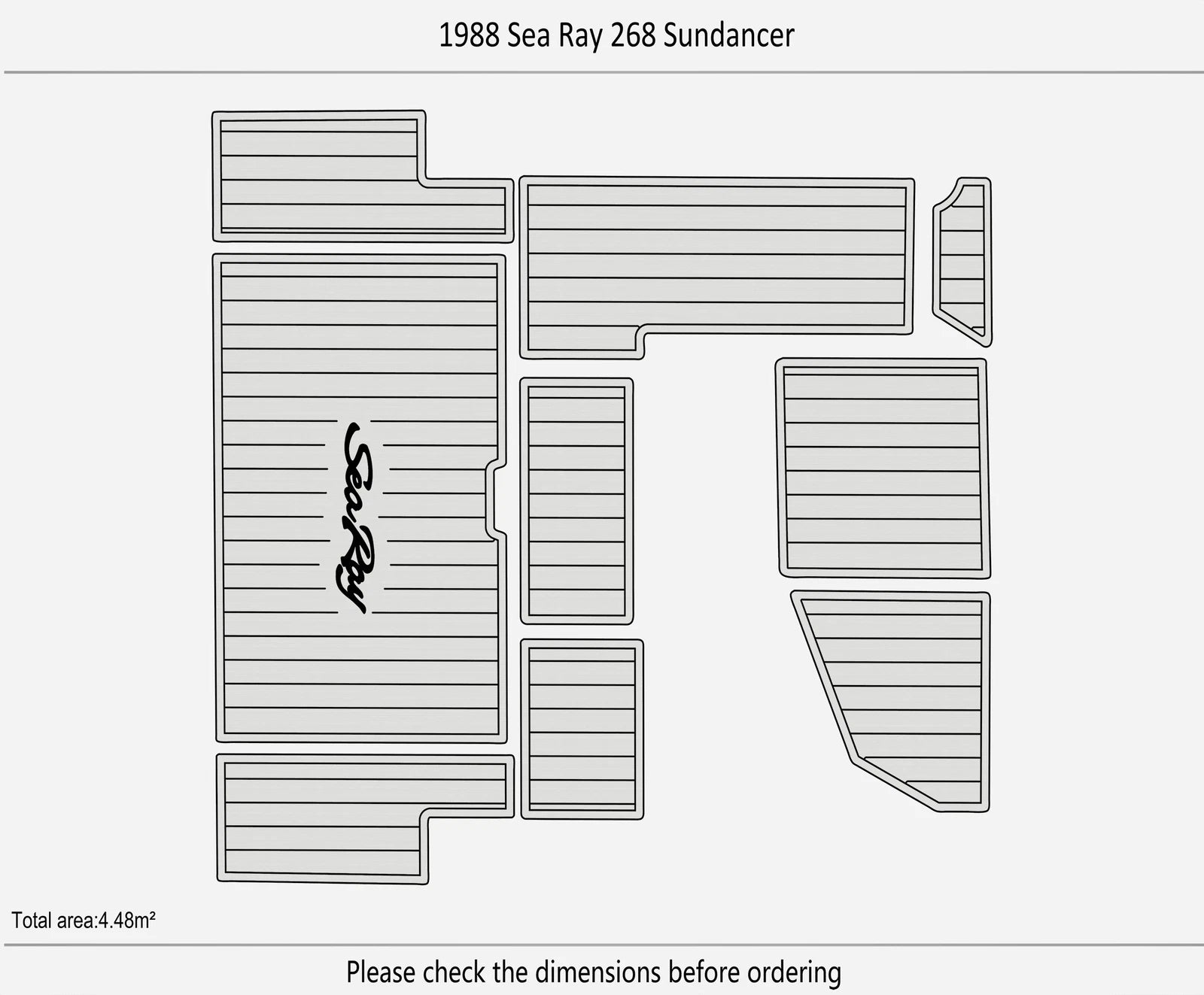 EVA Foam Pad Flooring Mat for Sea Ray 268 Sundancer (1988)
