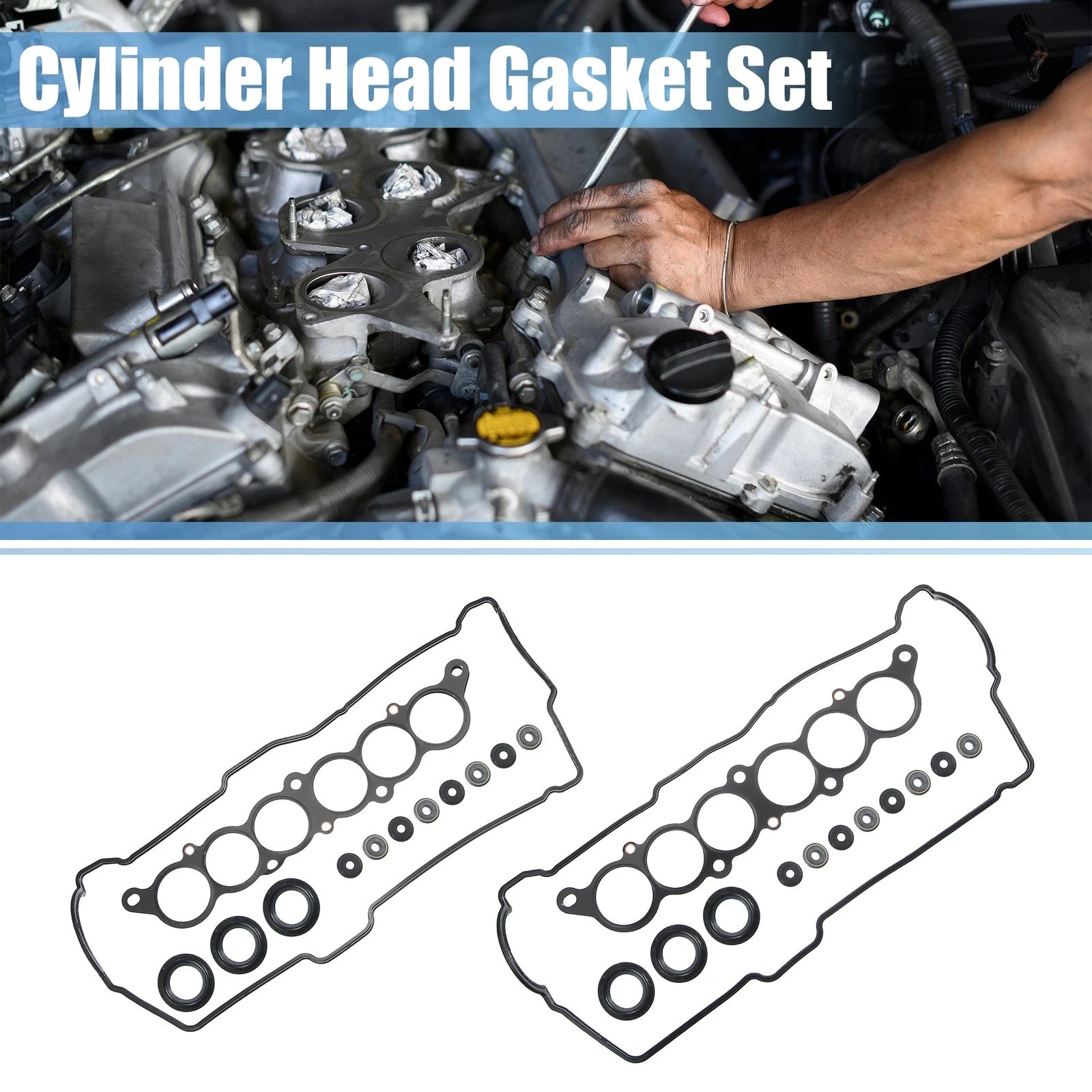 Set of 2 Engine Head Gasket Valve Cover Gasket for Toyota 4Runner (1996–2002)