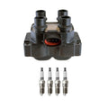 Denso Ignition Coil & 4 Nickel Spark Plugs for Ford Escort Tracer (1991–1996)