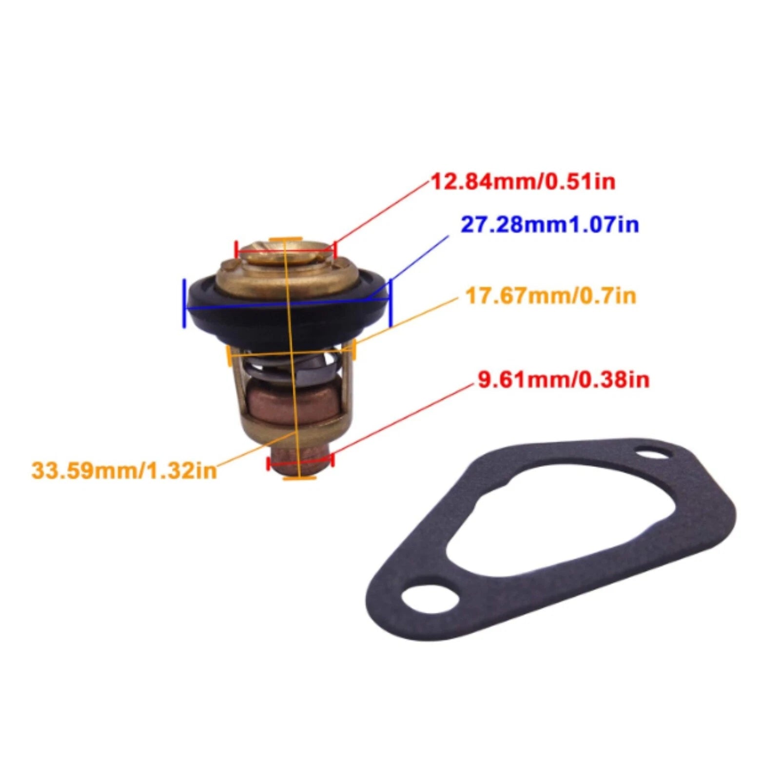 Thermostat & Gasket for Mercury 9.9 / 15 4-Stroke HP (Replaces 855676002, 8M0119207)