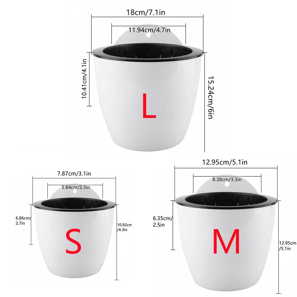 Set of 7 Self-Watering Wall Hanging Planters for Indoor Plants