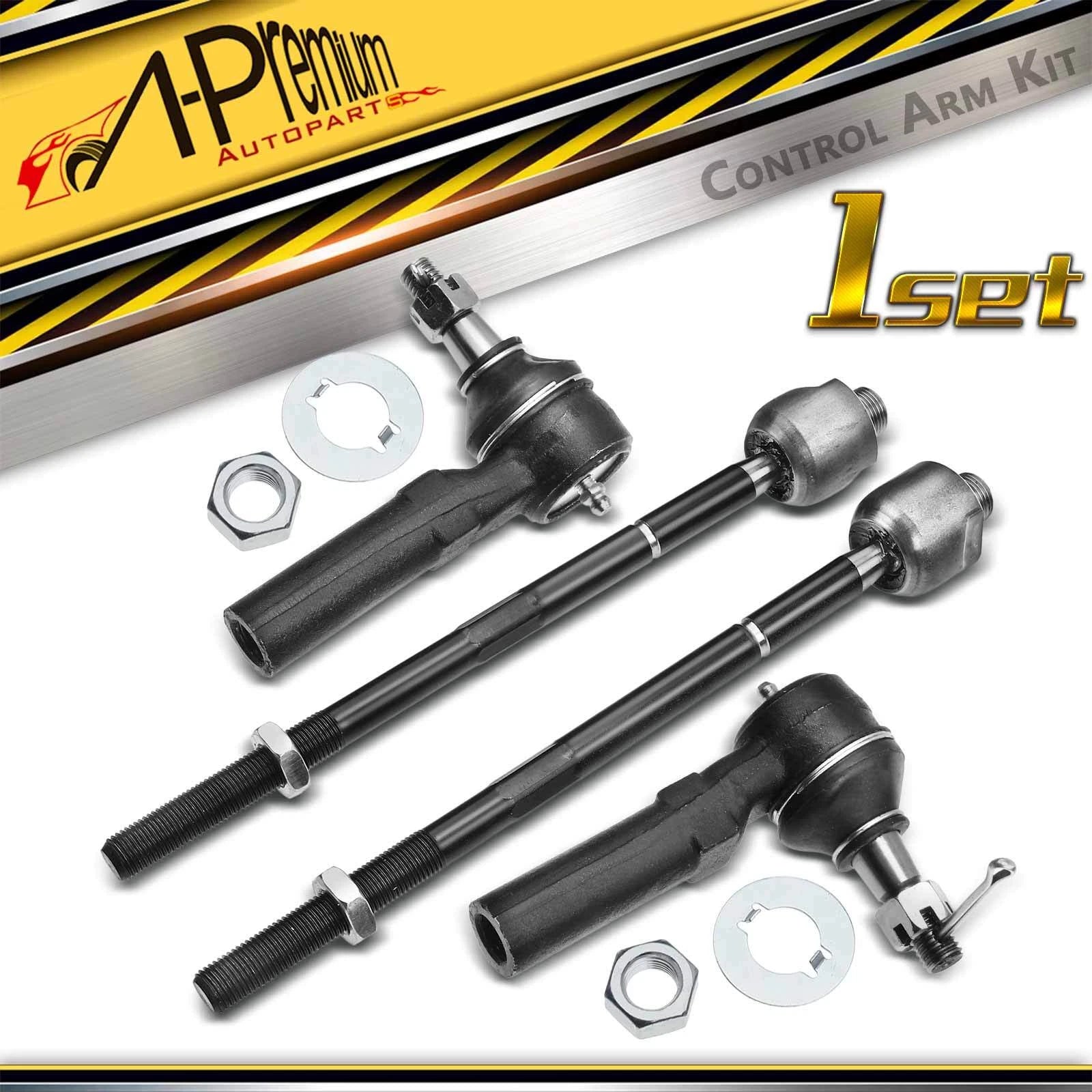 Set of 4 Inner & Outer Tie Rods for Chevy Corvette (1997–2013) Cadillac XLR (2004–2009)