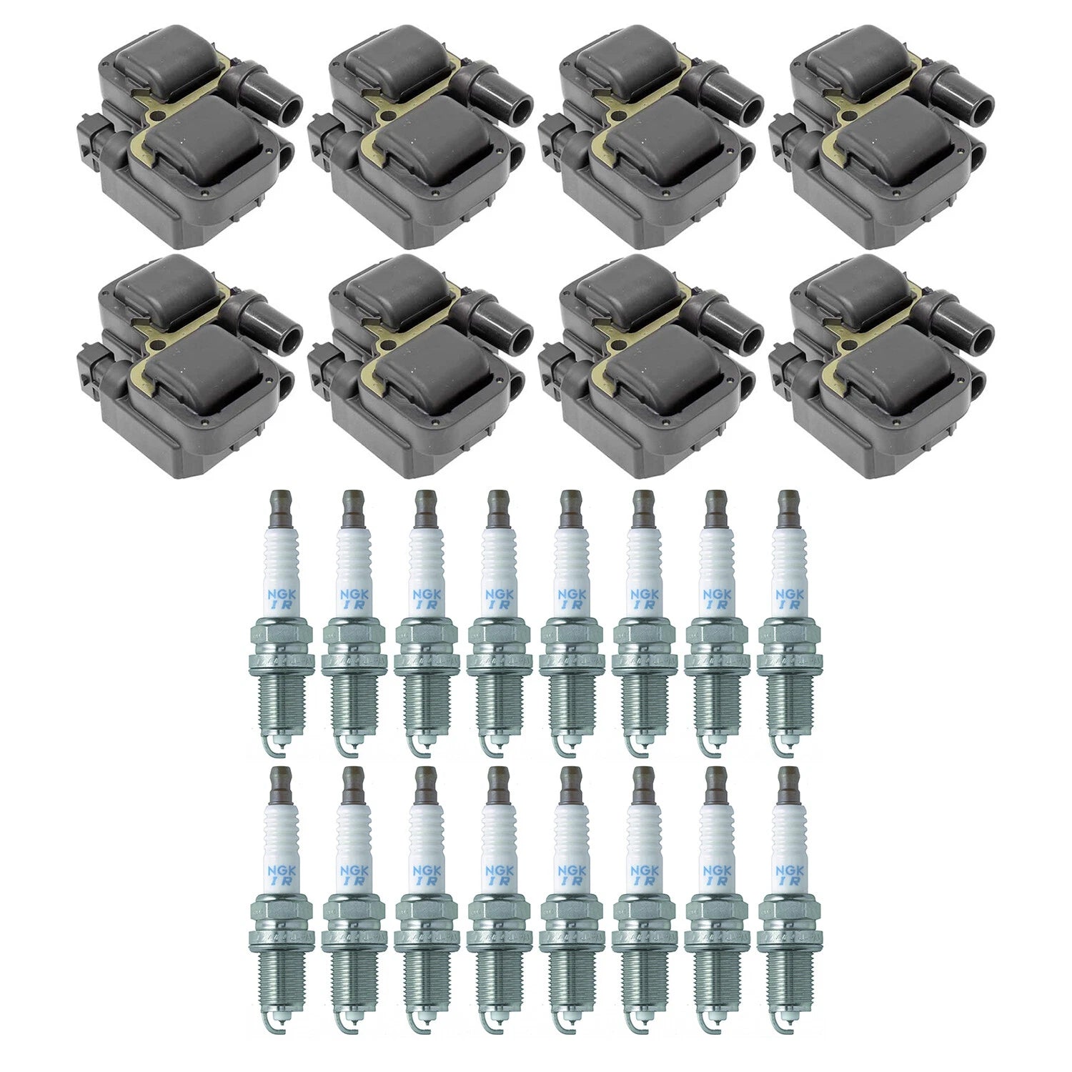 Set of 8 Ignition Coils & 16 NGK Laser Iridium Spark Plugs for W202 C215 C208 V8