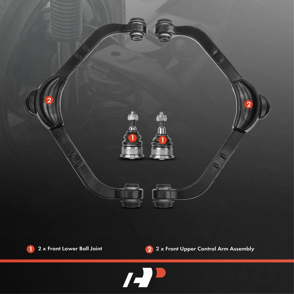 Set of 4 Front Upper Control Arms & Lower Ball Joints for Jeep Liberty (2002–2012)