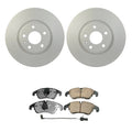 Front Rotors & Akebono EURO Ceramic Brake Pads Kit for Audi A4 A5 Quattro (2009–2016)