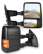 Pair Power Heated Turn Signal Towing Mirrors for Ford F250-F550 (2008–2016)