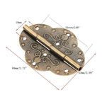 Set of 2 Antique Bronze Embossing Hinges for Jewelry Box Drawer Cabinet