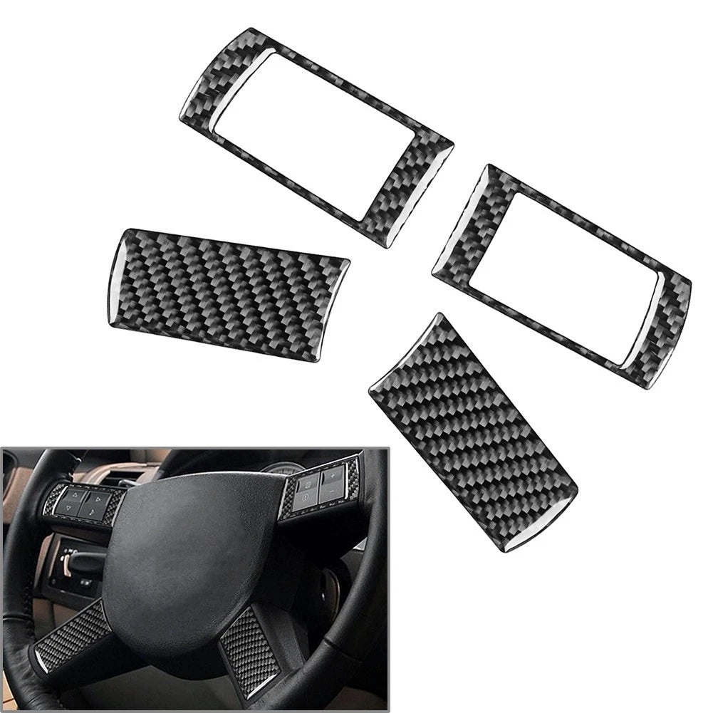 Steering Wheel Cover Trim for Chrysler 300 300C Dodge Magnum (2005–2010) Carbon Black