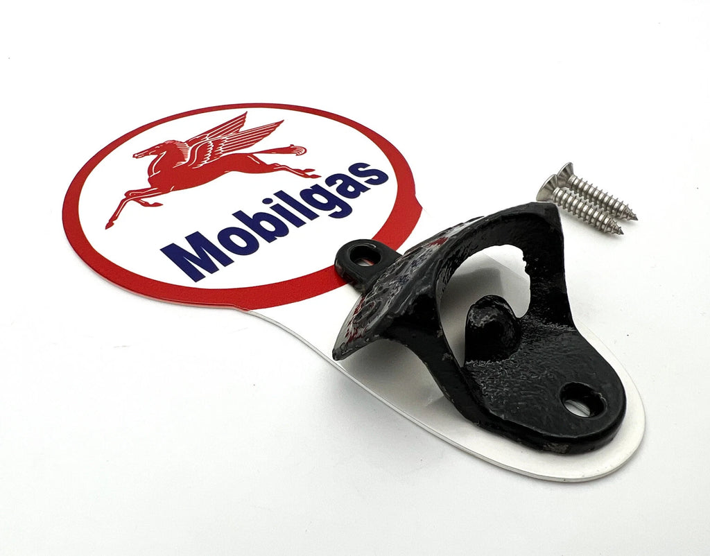 Metal Wall Mount Gas Bottle Opener for Pegasus Mobilgas Sign Bottle Opener