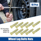 10 Pcs M12x1.5 Wheel Lug Bolts Nuts for Chevrolet (1997–2012) No. 9590476