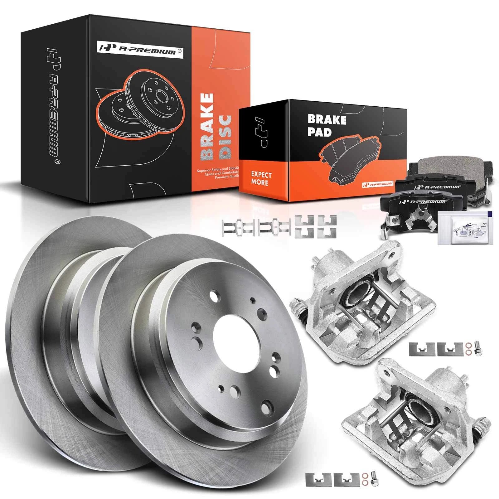 Rear Disc Brake Rotor & Pads + Brake Caliper for Honda CR-V (2005–2006)