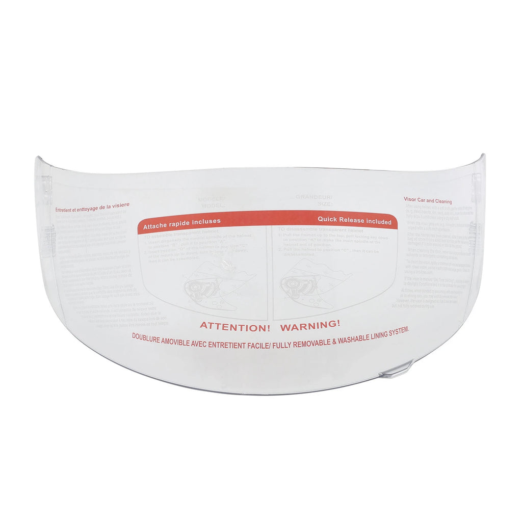 Clear Replacement Flip Up Fullface Helmet Visor Shield (Anti Scratch, Fog, UV)