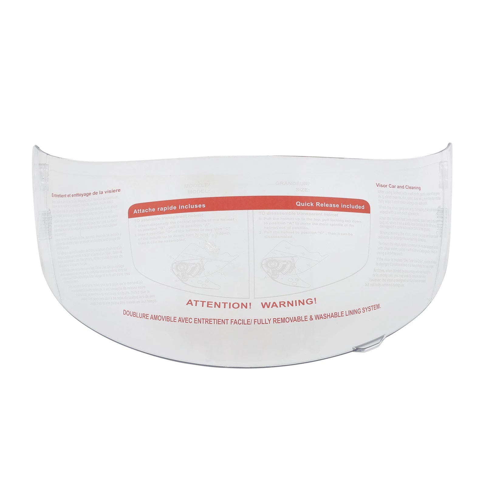 Clear Replacement Flip Up Fullface Helmet Visor Shield (Anti Scratch, Fog, UV)