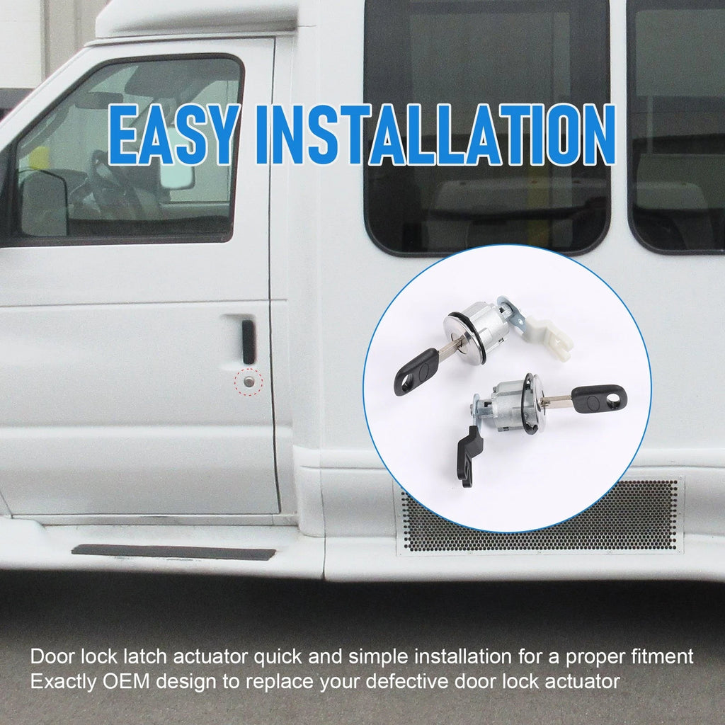 Set of 2 Door Lock Cylinders for Ford E150 E250 E350 (1992-2014)