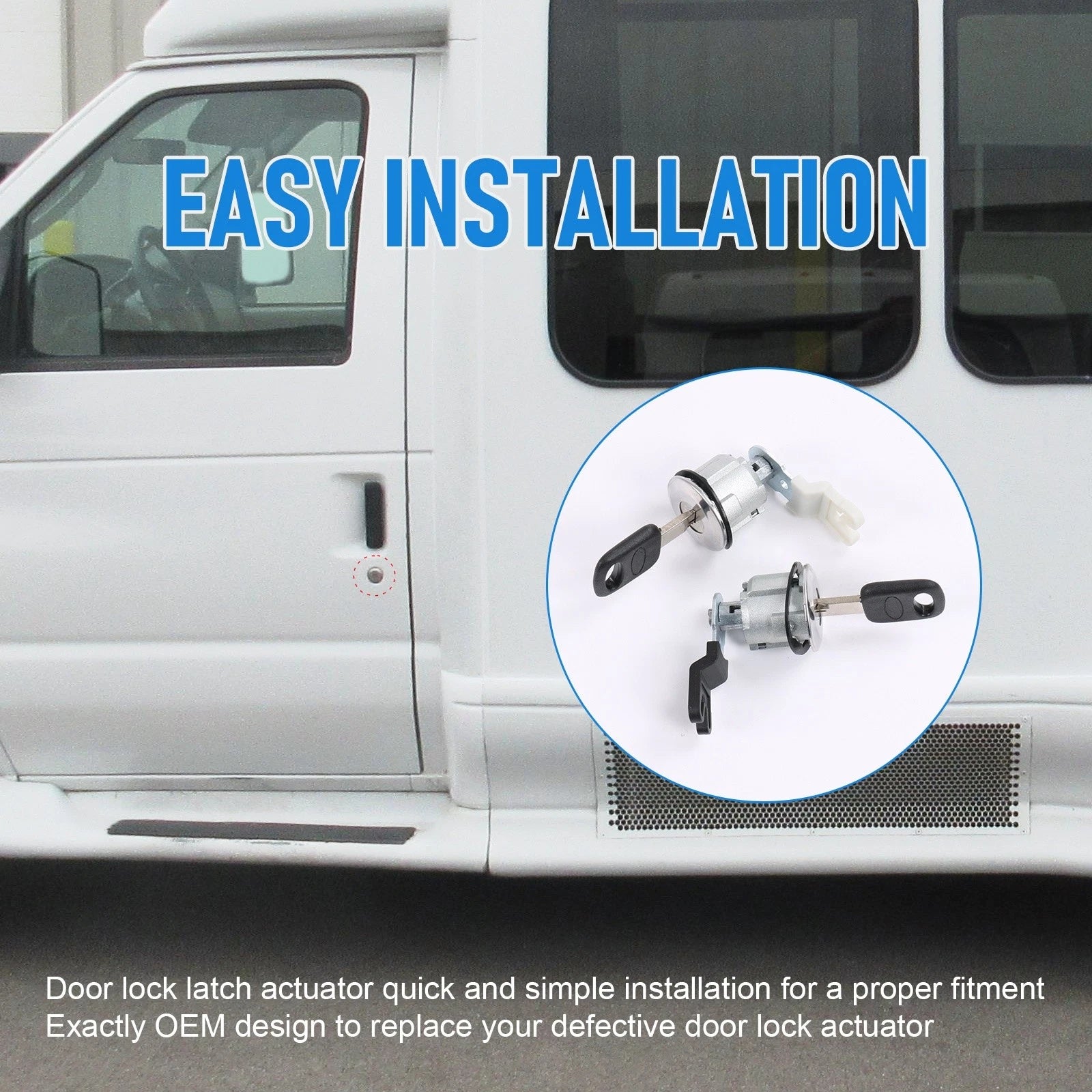 Set of 2 Door Lock Cylinders for Ford E150 E250 E350 (1992-2014)
