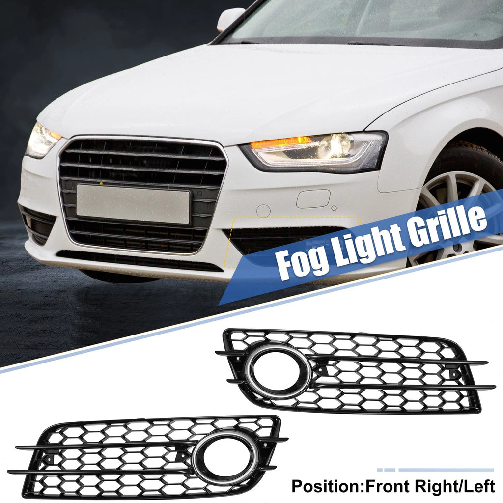 Pair Front Fog Light Grille Cover for Audi A4 B8 S-Line S4 (2008–2012)