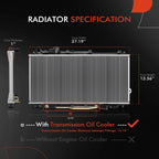 Radiator with Oil Cooler for Kia Sephia, Spectra (1998–2001)