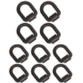 Set of 10 Weld-On Forged 1" D-Ring Tie Down Hooks for Truck Trailer Recovery