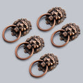 5Pcs Lion Head Ring Knob Pull Handle for Cupboard Door Drawer
