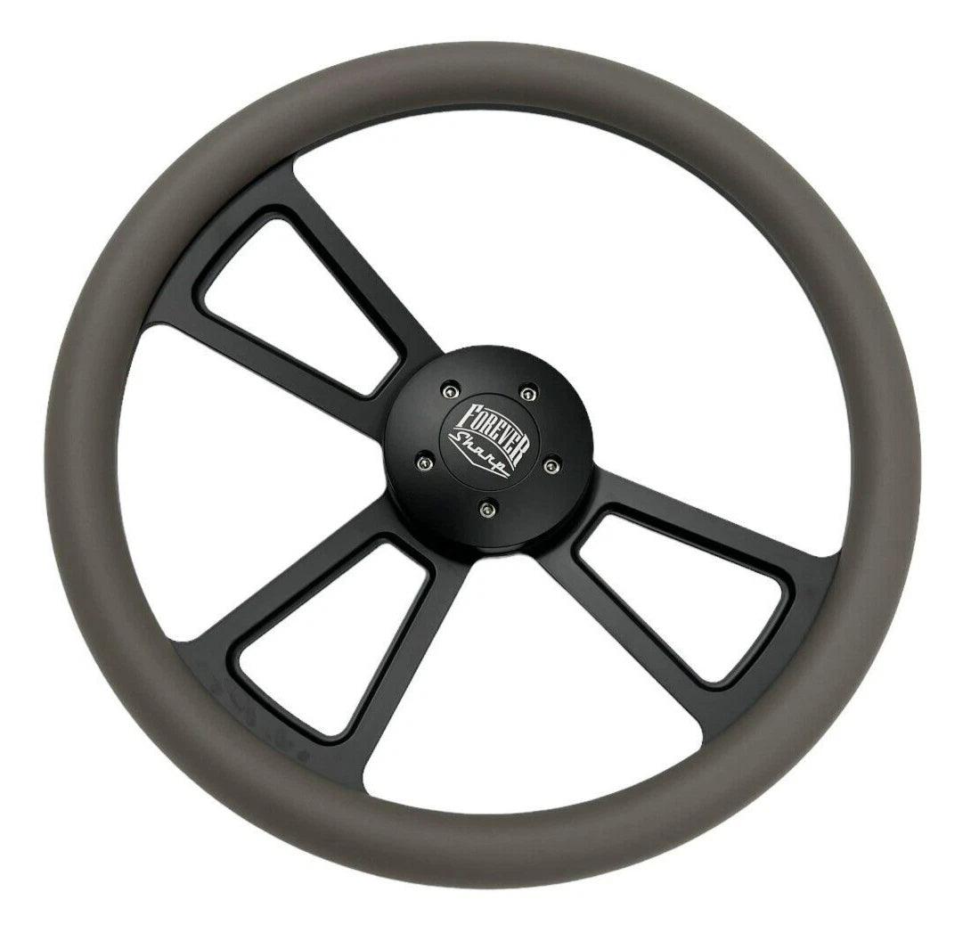 18 Inch Black 5 Hole Steering Wheel Wrap for Peterbilt Kenworth Freightliner (OEM)