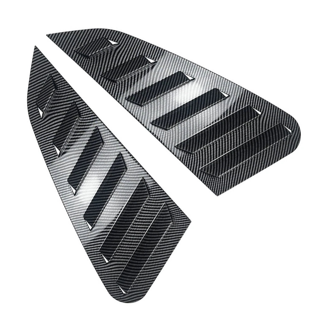 2X Carbon Fiber Look Rear Window Louvers for Subaru WRX (2011–2014)