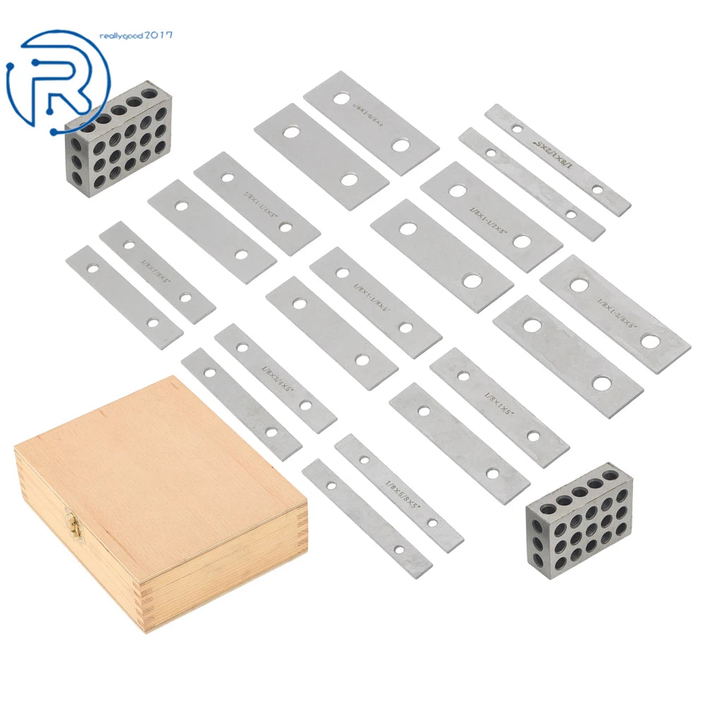 Set of 10 Precision 1/8 × 5" 23 Hole 1-2-3 Blocks for Automotive Use