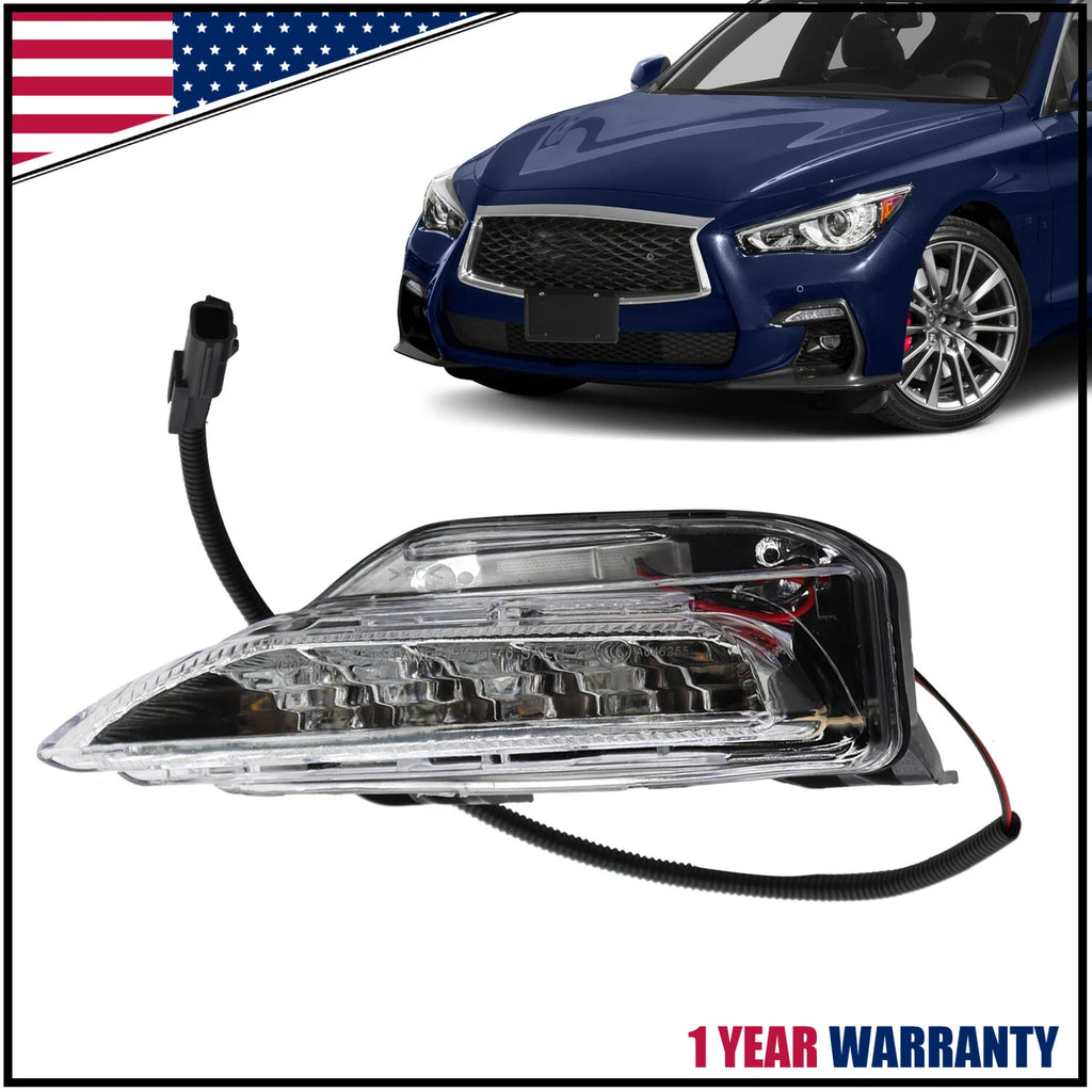 Front Left Turn Signal Light for Infiniti Q50 Q50s (2014–2020) LH Amber