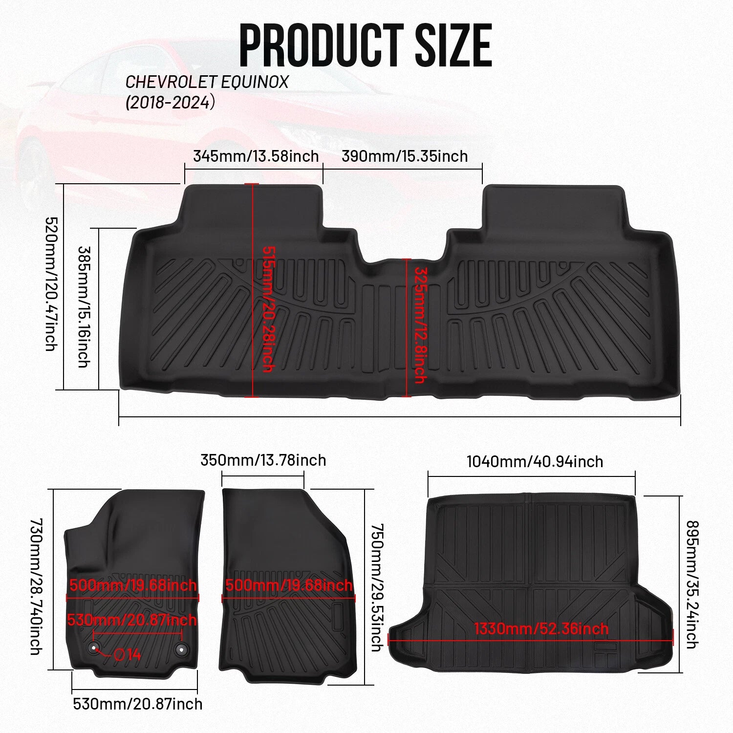 Heavy Duty Floor Mats & Cargo Liner for Chevrolet Equinox (2018–2025)